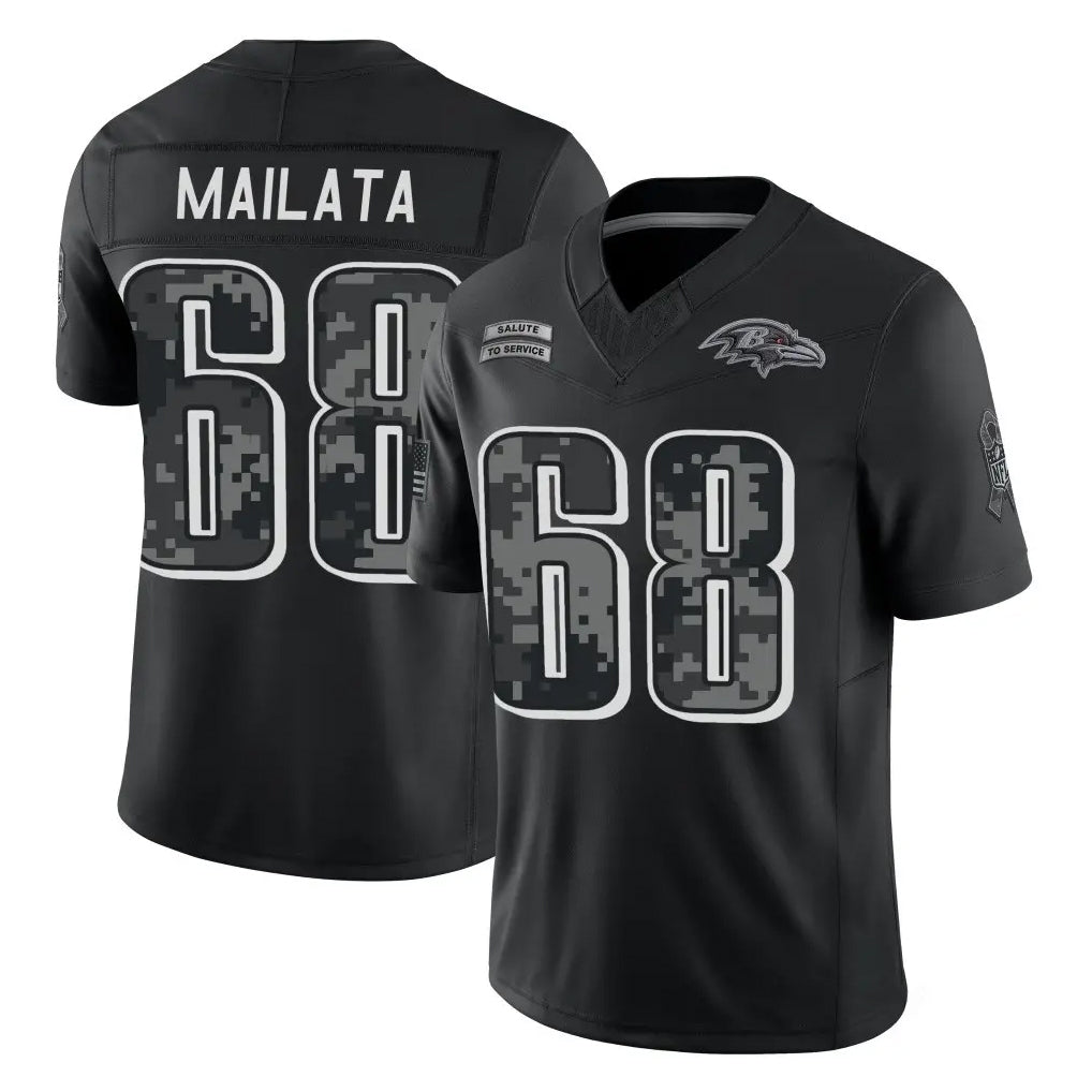 P.Eagles #68 Jordan Mailata Player Black Limited 2026 Salute to Service Home Game Cooneas Stitched Jerseys