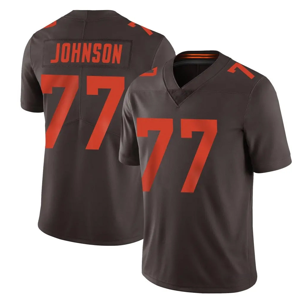 C.Browns #77 Zion Johnson Player Browns Color Rush Limited Home Game Cooneas Stitched Jerseys