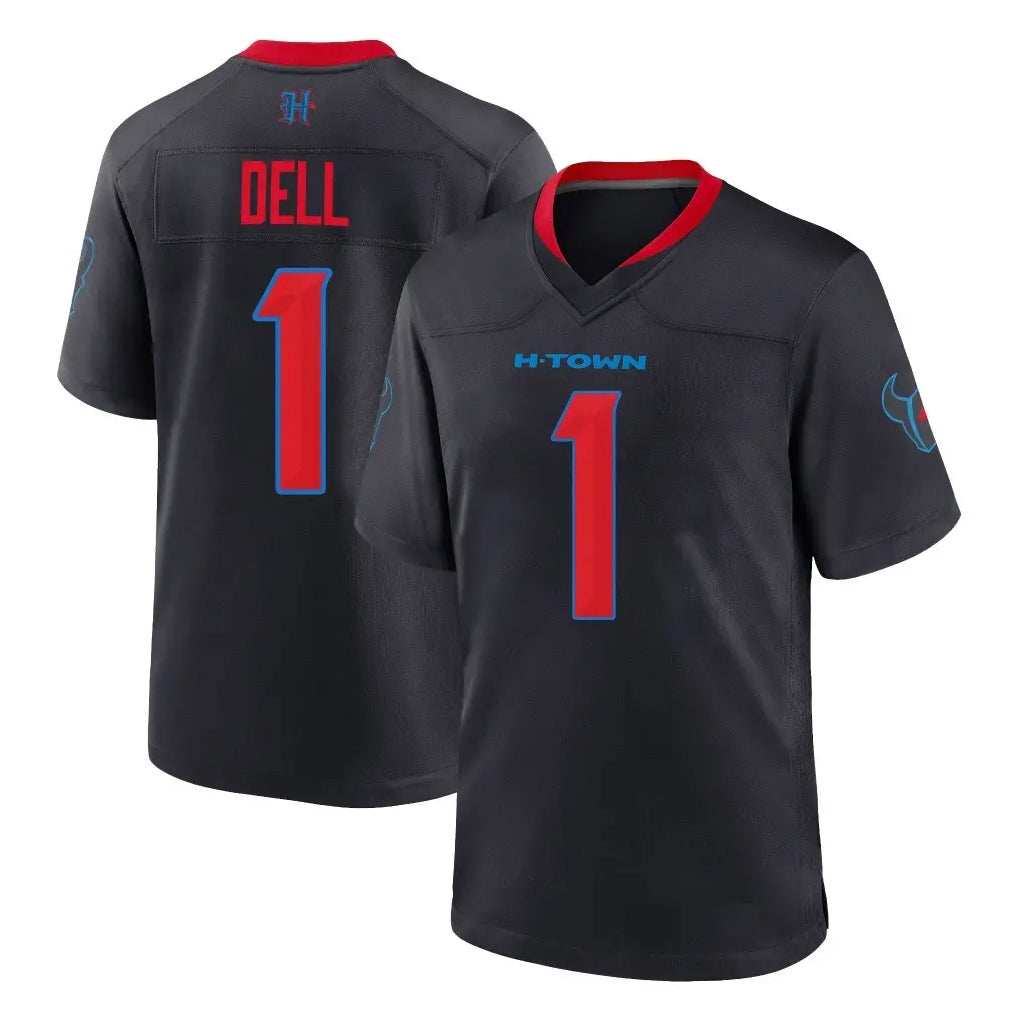 H.Texans #1 Tank Dell Player Navy 2nd Alternate Home Game Cooneas Stitched Jerseys